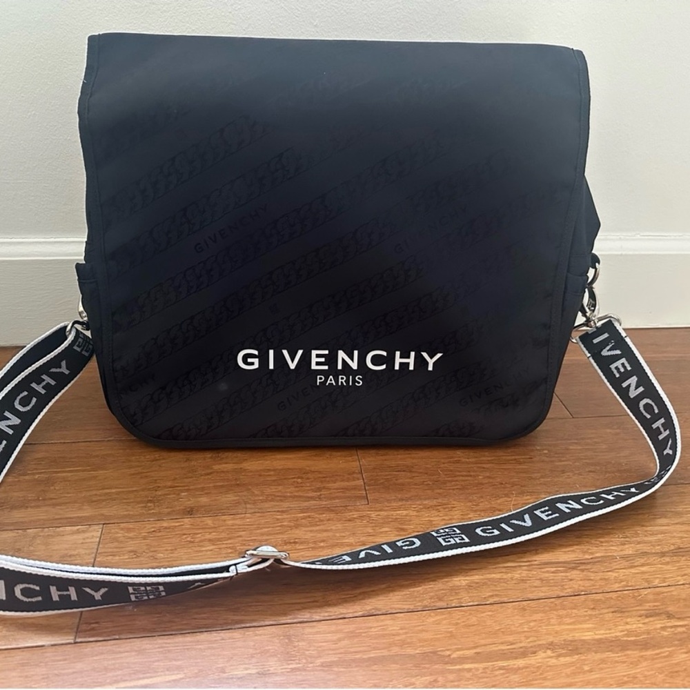 Givenchy Black diaper bag with logo